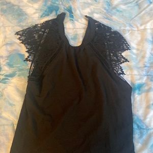 Black lace blouse